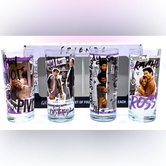 Friends Tv Series 10oz Glassware Set of 4 - Picture 1 of 6